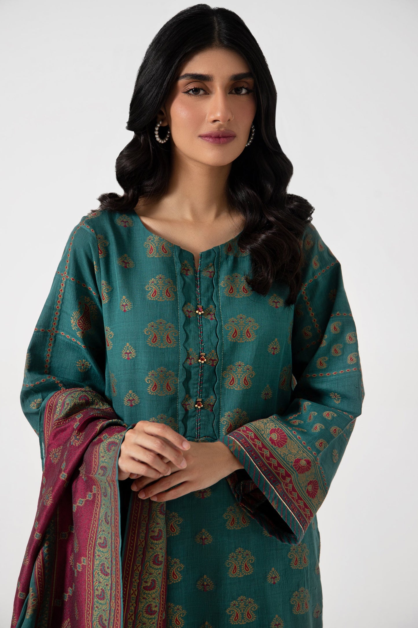 Stitched 3 Piece Dyed Jacquard Suit