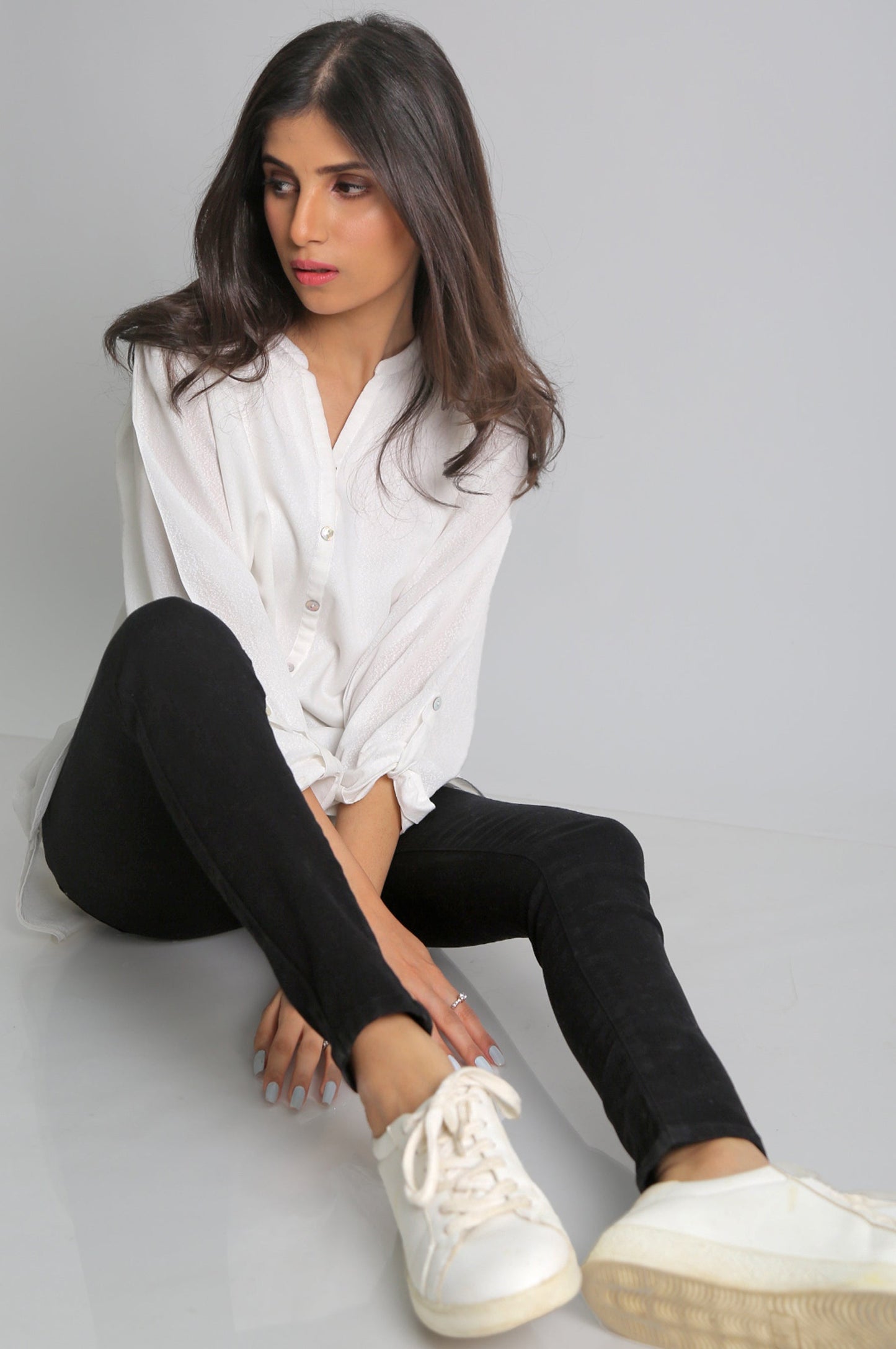 Slim Fit Denim Pants -Black