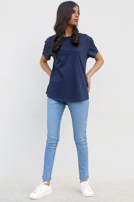Skinny Fit Jegging Pants - L/BLUE