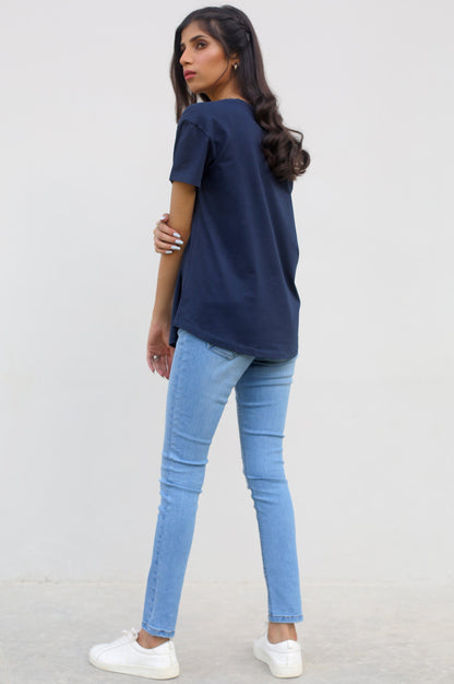 Skinny Fit Jegging Pants - L/BLUE
