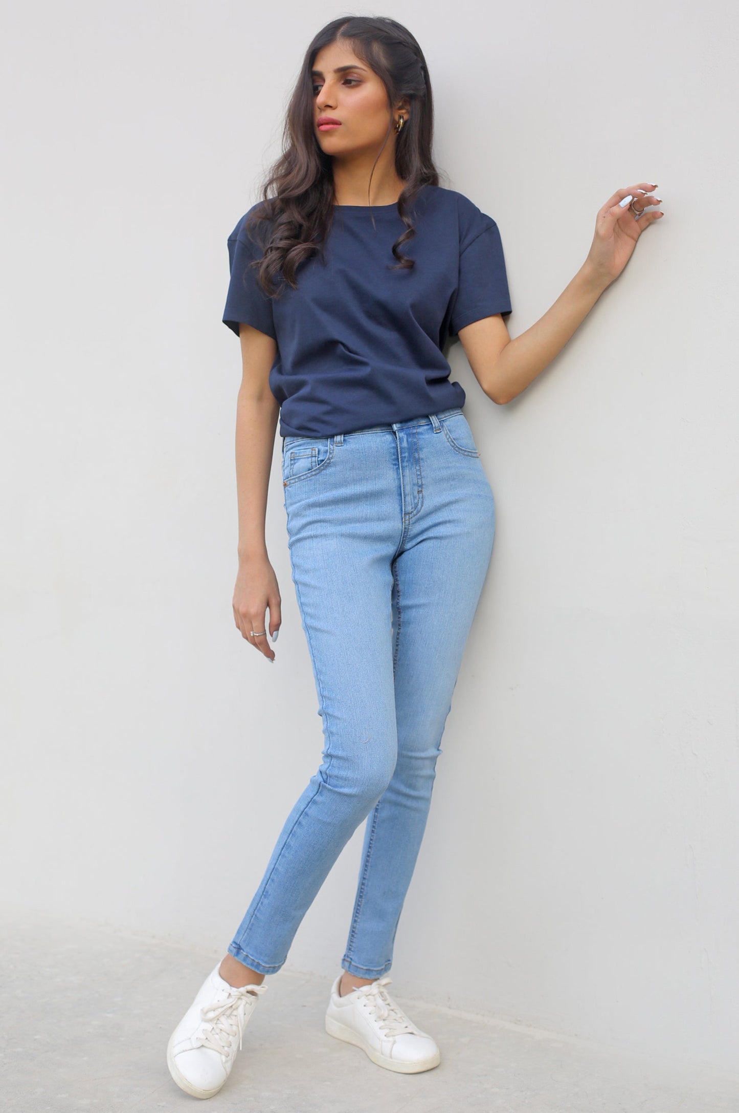 Skinny Fit Jegging Pants - L/BLUE