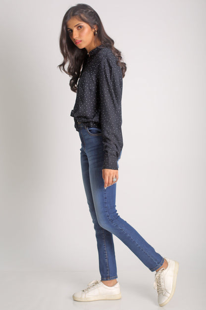 Slim Fit Denim Pants -M/Blue