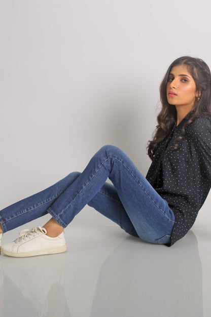 Slim Fit Denim Pants -M/Blue