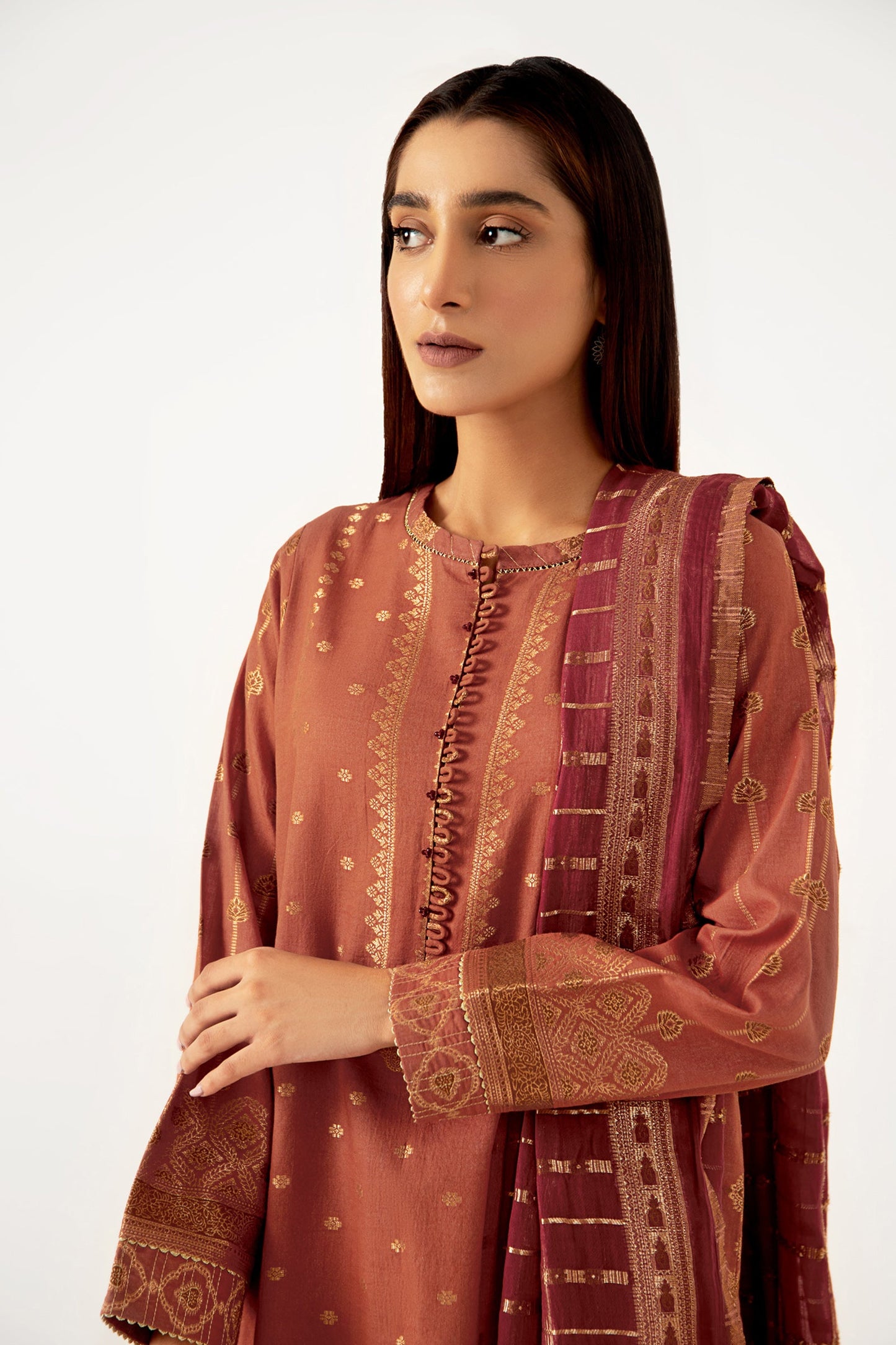 Stitched 3 Piece Dyed Jacquard Suit