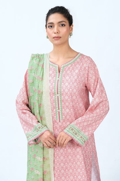 Stitched 3 Piece Printed Cambric Suit