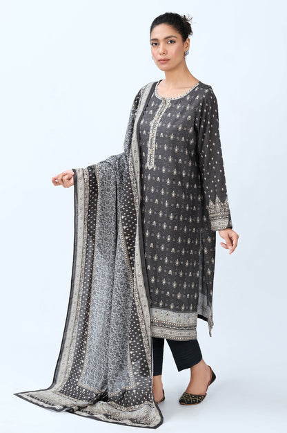 Stitched 2 Piece Printed Karandi Suit
