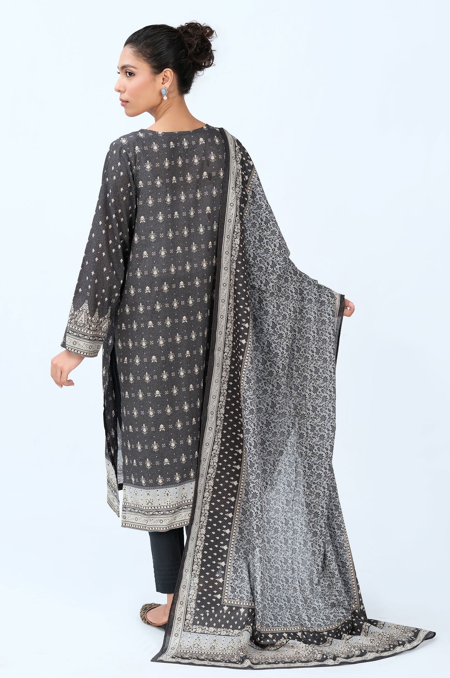 Stitched 2 Piece Printed Karandi Suit