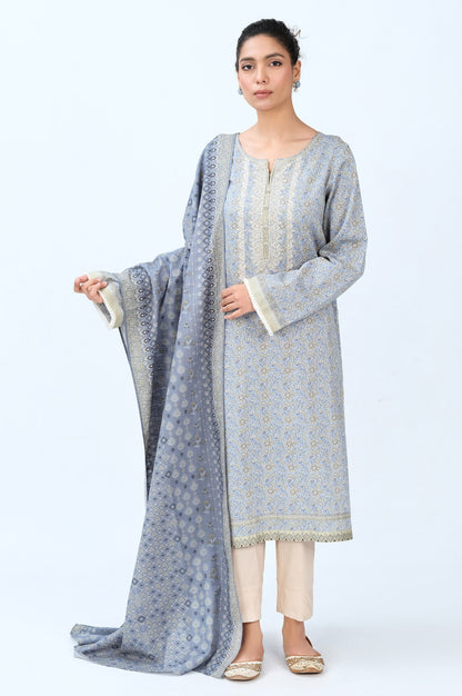 Stitched 2 Piece Embroidered Cottel with Khaddar Suit