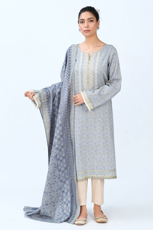 Stitched 2 Piece Embroidered Cottel with Khaddar Suit