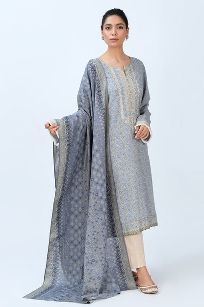 Stitched 2 Piece Embroidered Cottel with Khaddar Suit
