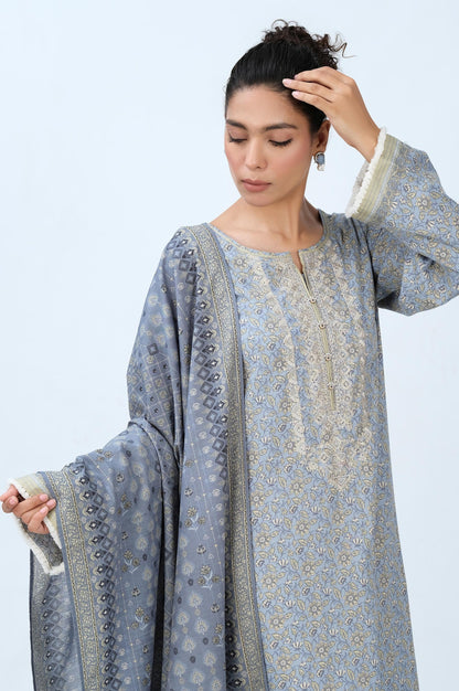 Stitched 2 Piece Embroidered Cottel with Khaddar Suit