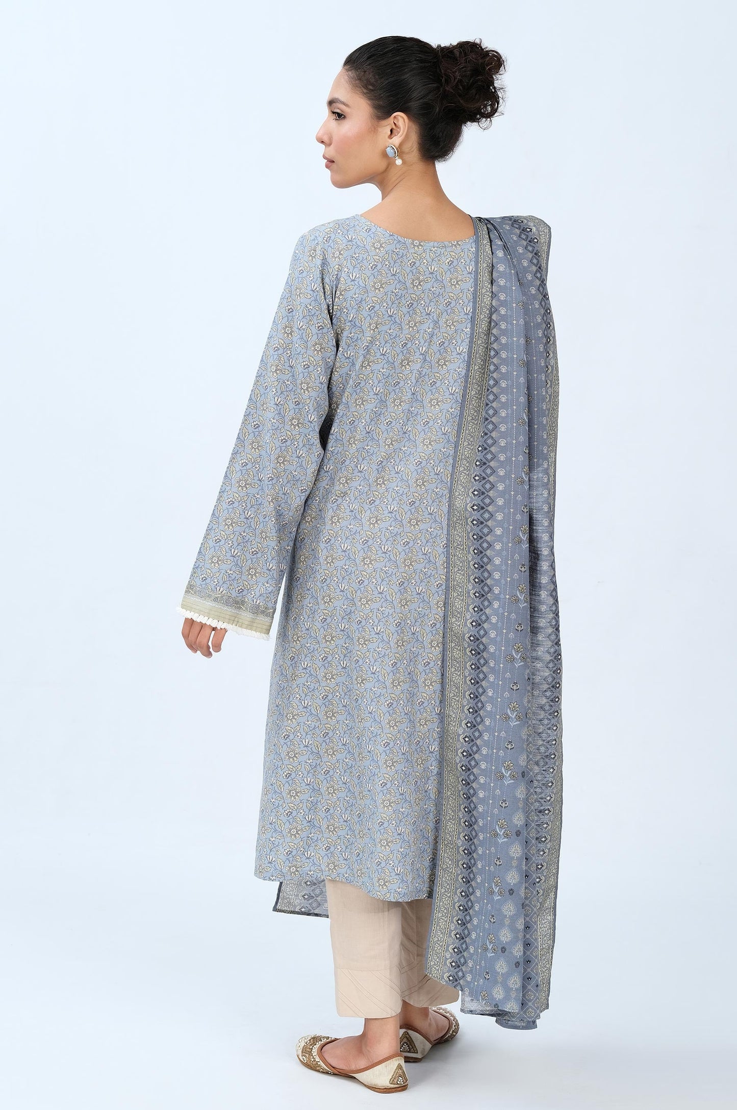 Stitched 2 Piece Embroidered Cottel with Khaddar Suit