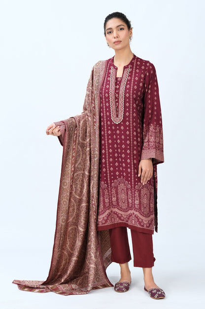 Stitched 3 Piece Yarn Dyed Jacquard Suit