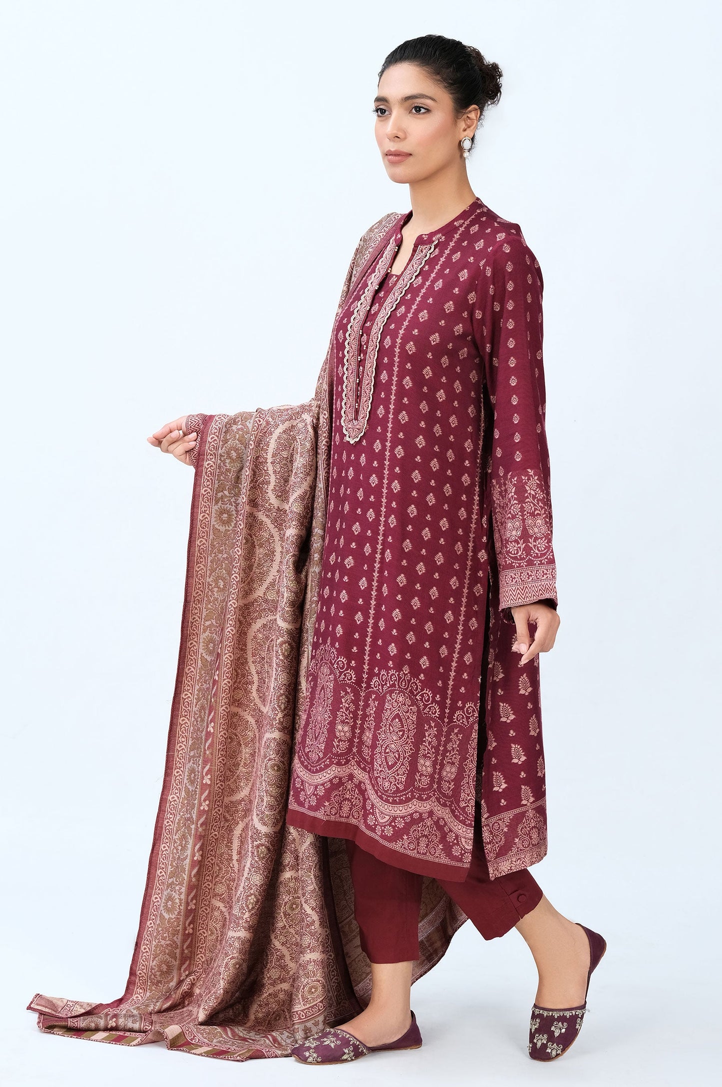 Stitched 3 Piece Yarn Dyed Jacquard Suit