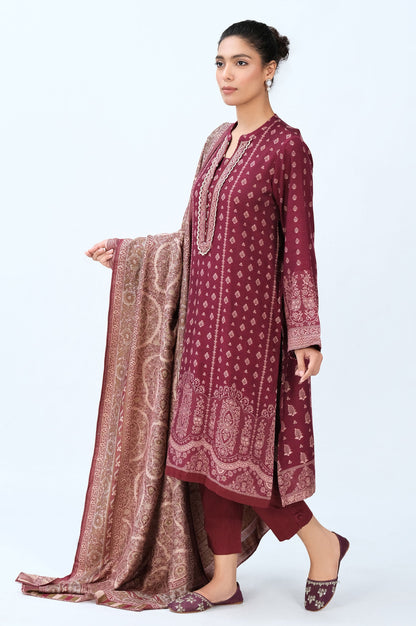 Stitched 3 Piece Yarn Dyed Jacquard Suit