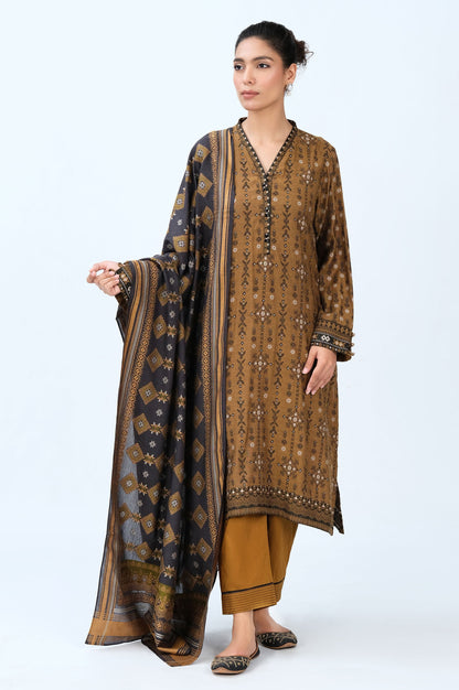 Stitched 3 Piece Yarn Dyed Jacquard Suit