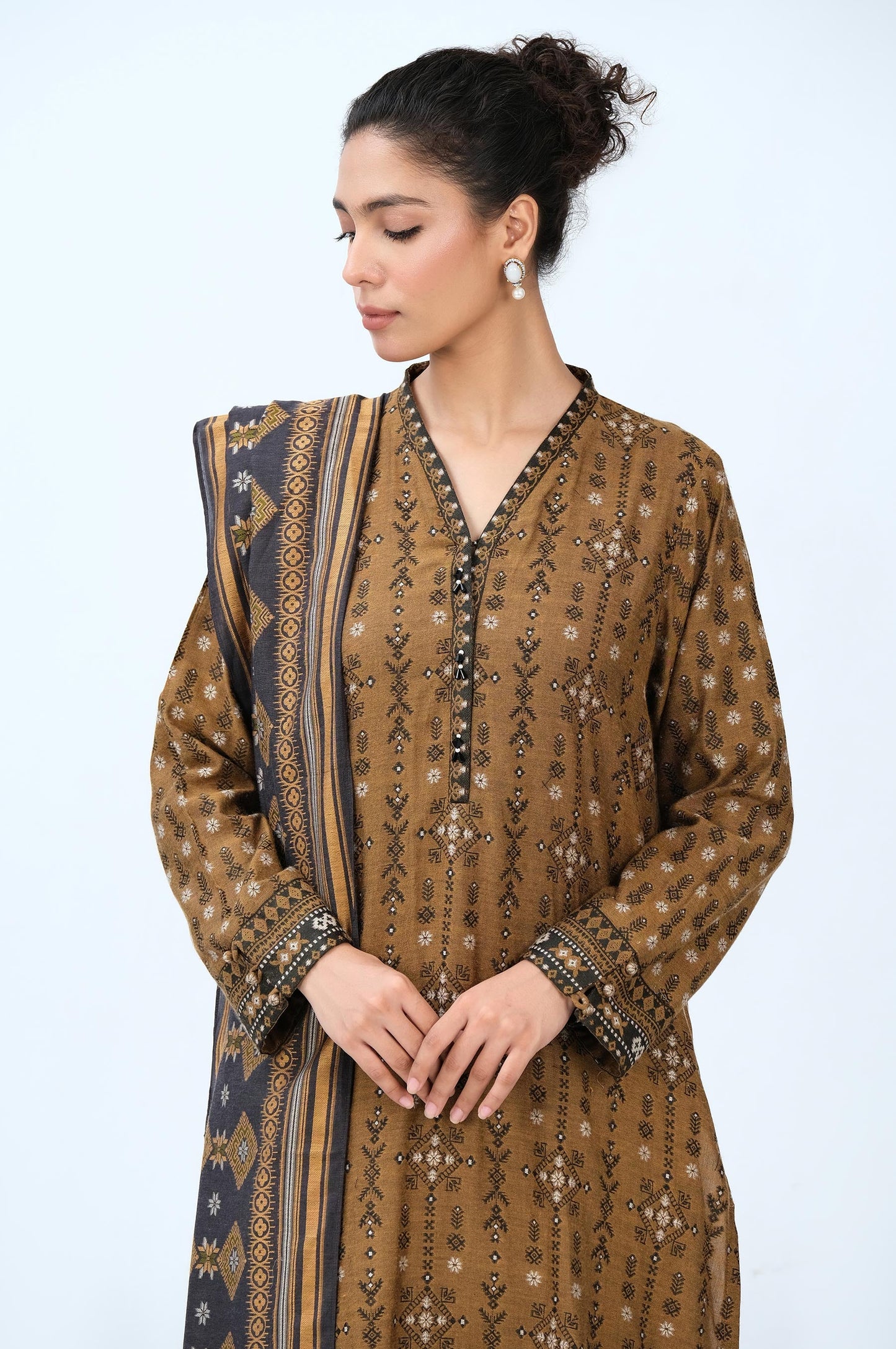 Stitched 3 Piece Yarn Dyed Jacquard Suit