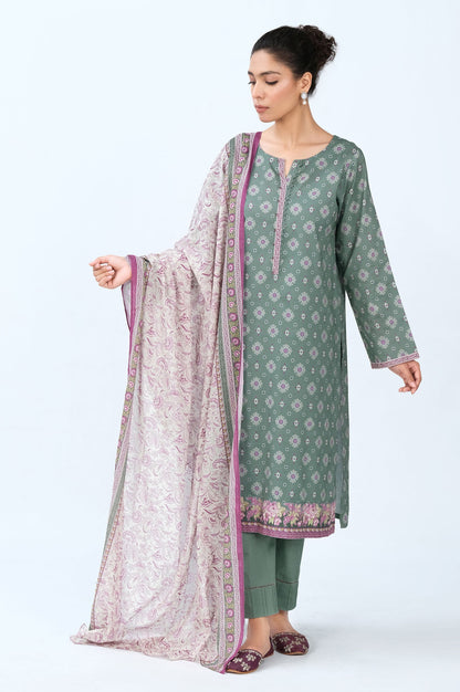 Stitched 3 Piece Printed Cambric Suit