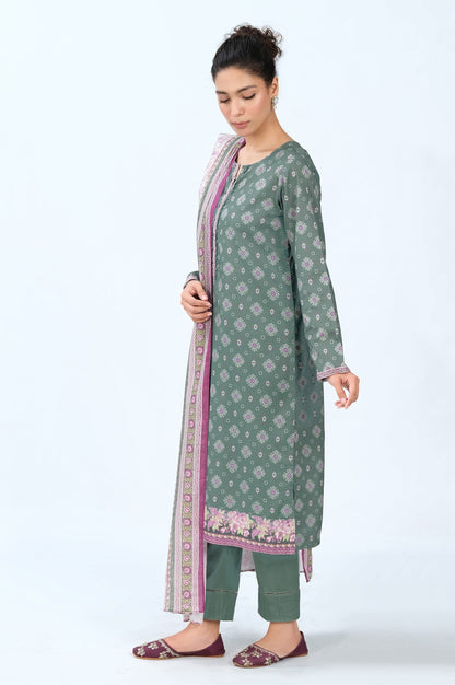 Stitched 3 Piece Printed Cambric Suit