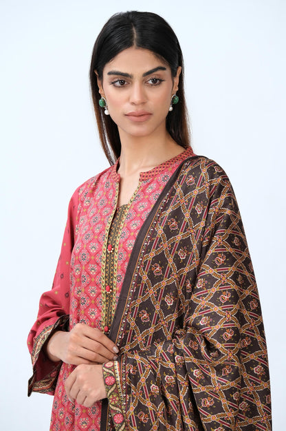 Stitched 3 Piece Printed Doria Linen Viscose Suit