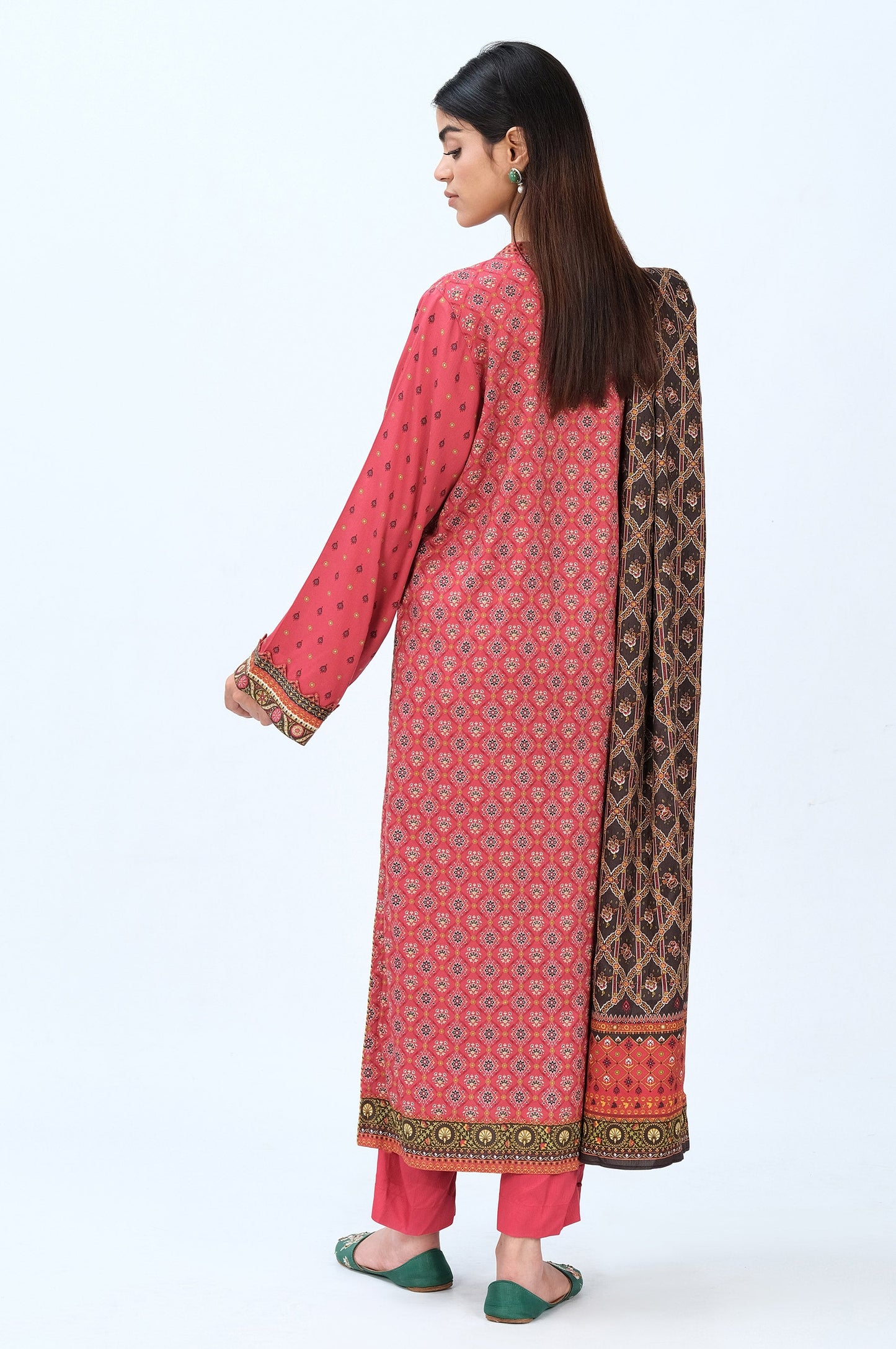 Stitched 3 Piece Printed Doria Linen Viscose Suit