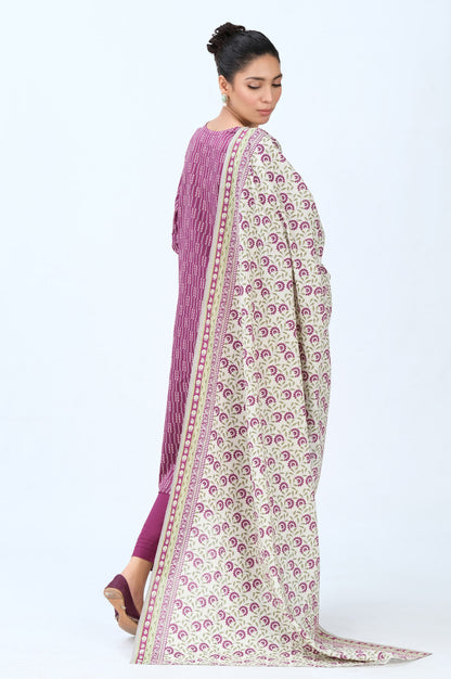 Stitched 3 Piece Printed Cambric Suit