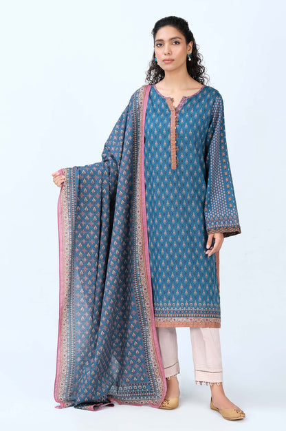 Stitched 2 Piece Printed Karandi Suit