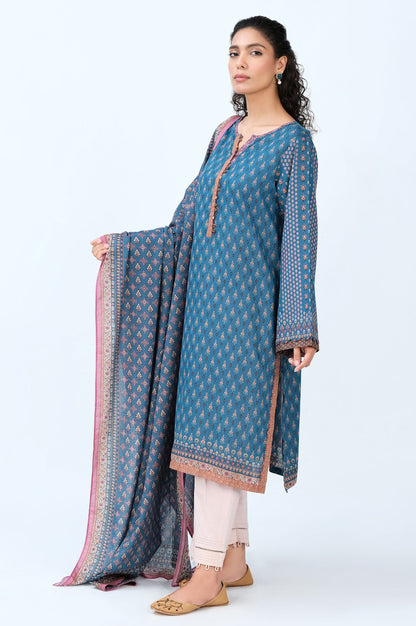 Stitched 2 Piece Printed Karandi Suit