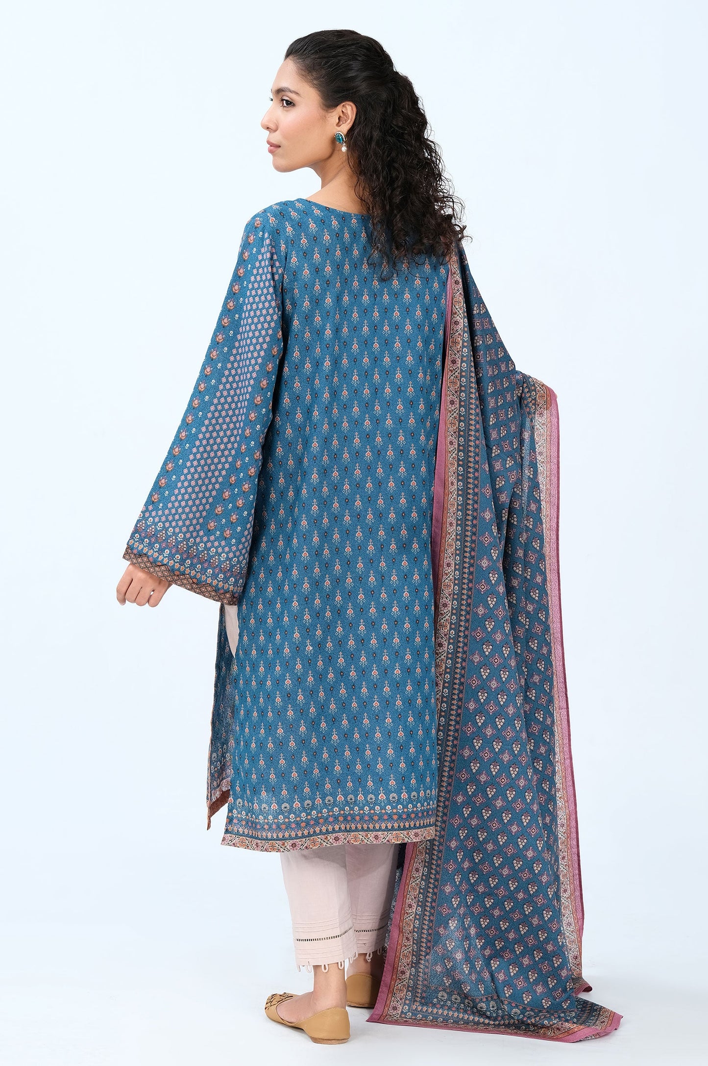 Stitched 2 Piece Printed Karandi Suit