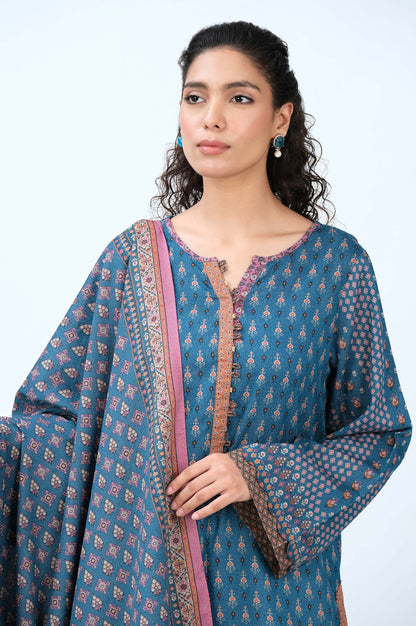 Stitched 2 Piece Printed Karandi Suit