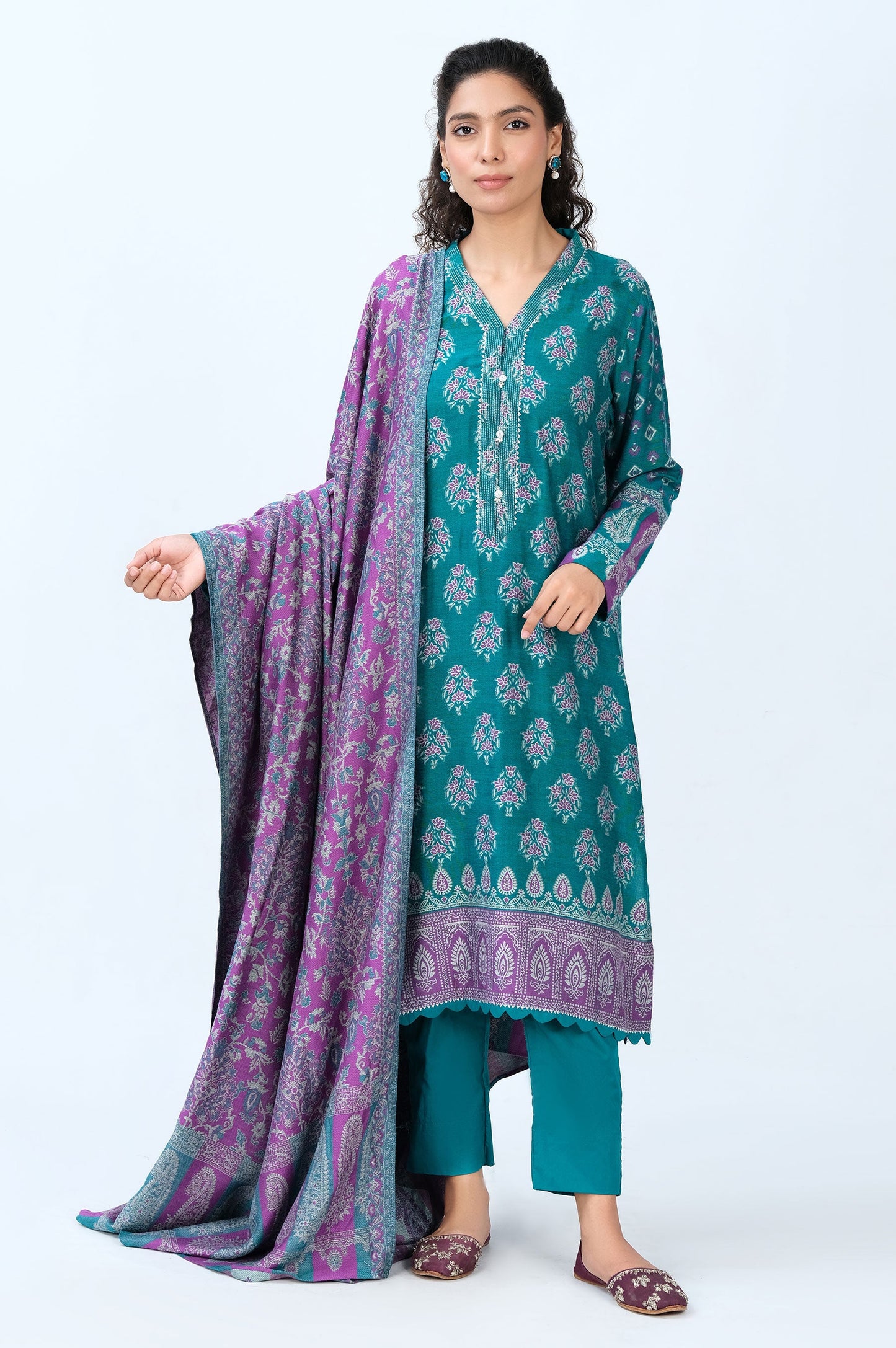 Stitched 3 Piece Yarn Dyed Jacquard Suit