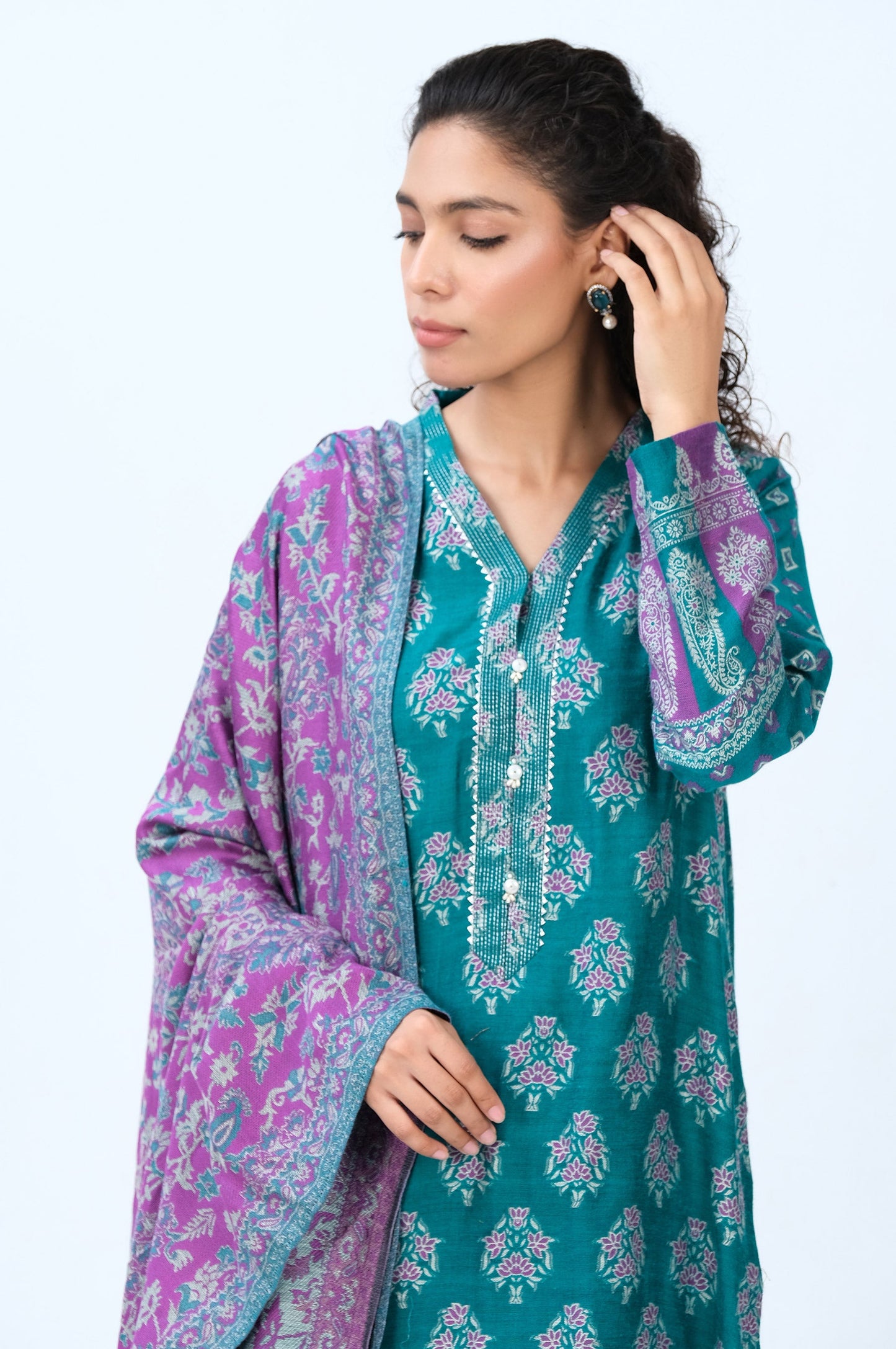 Stitched 3 Piece Yarn Dyed Jacquard Suit