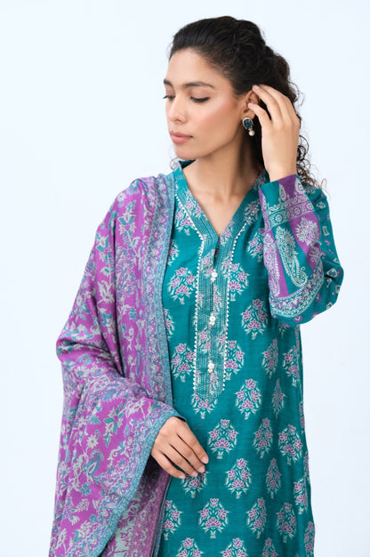 Stitched 3 Piece Yarn Dyed Jacquard Suit