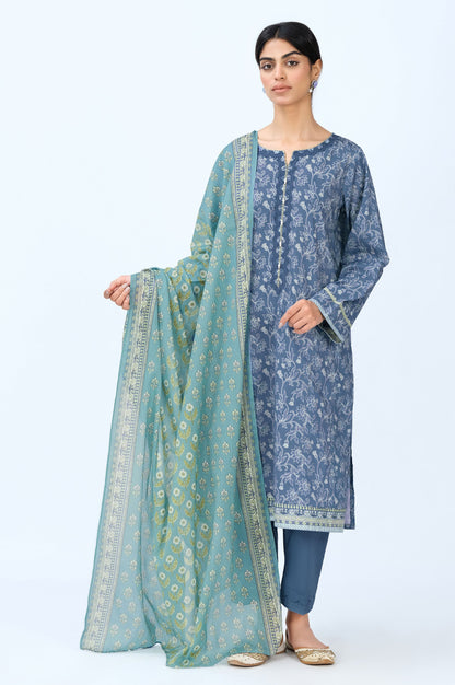 Stitched 3 Piece Printed Cambric Suit