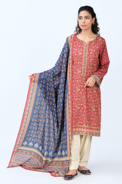 Stitched 2 Piece Printed Karandi Suit