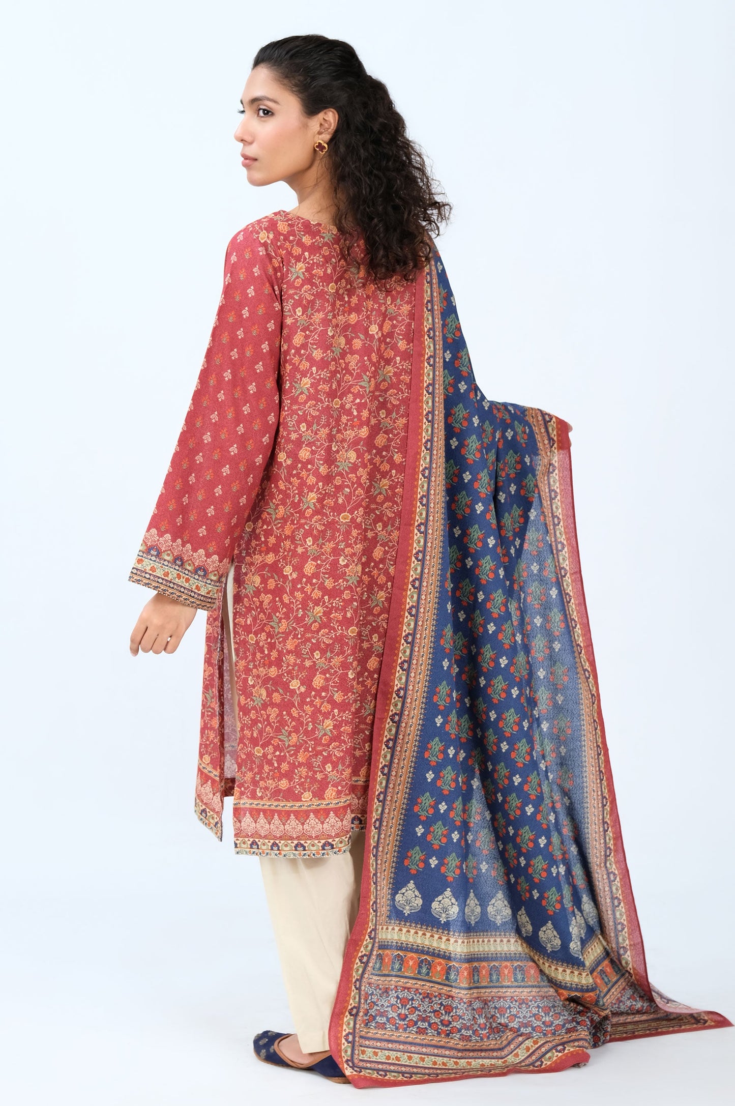 Stitched 2 Piece Printed Karandi Suit