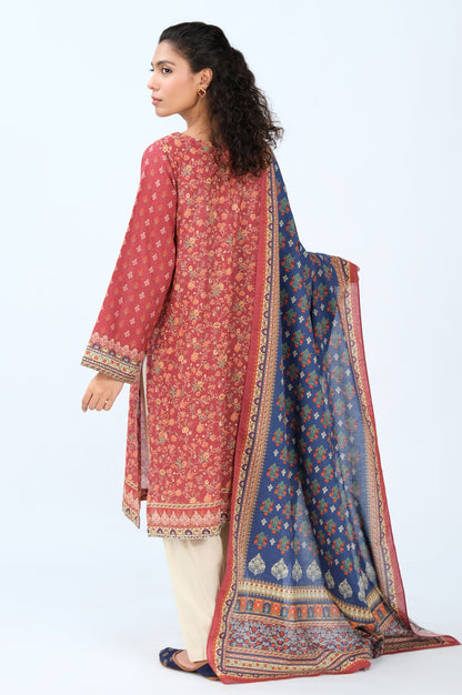 Stitched 2 Piece Printed Karandi Suit