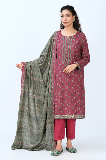Stitched 2 Piece Printed Karandi Suit