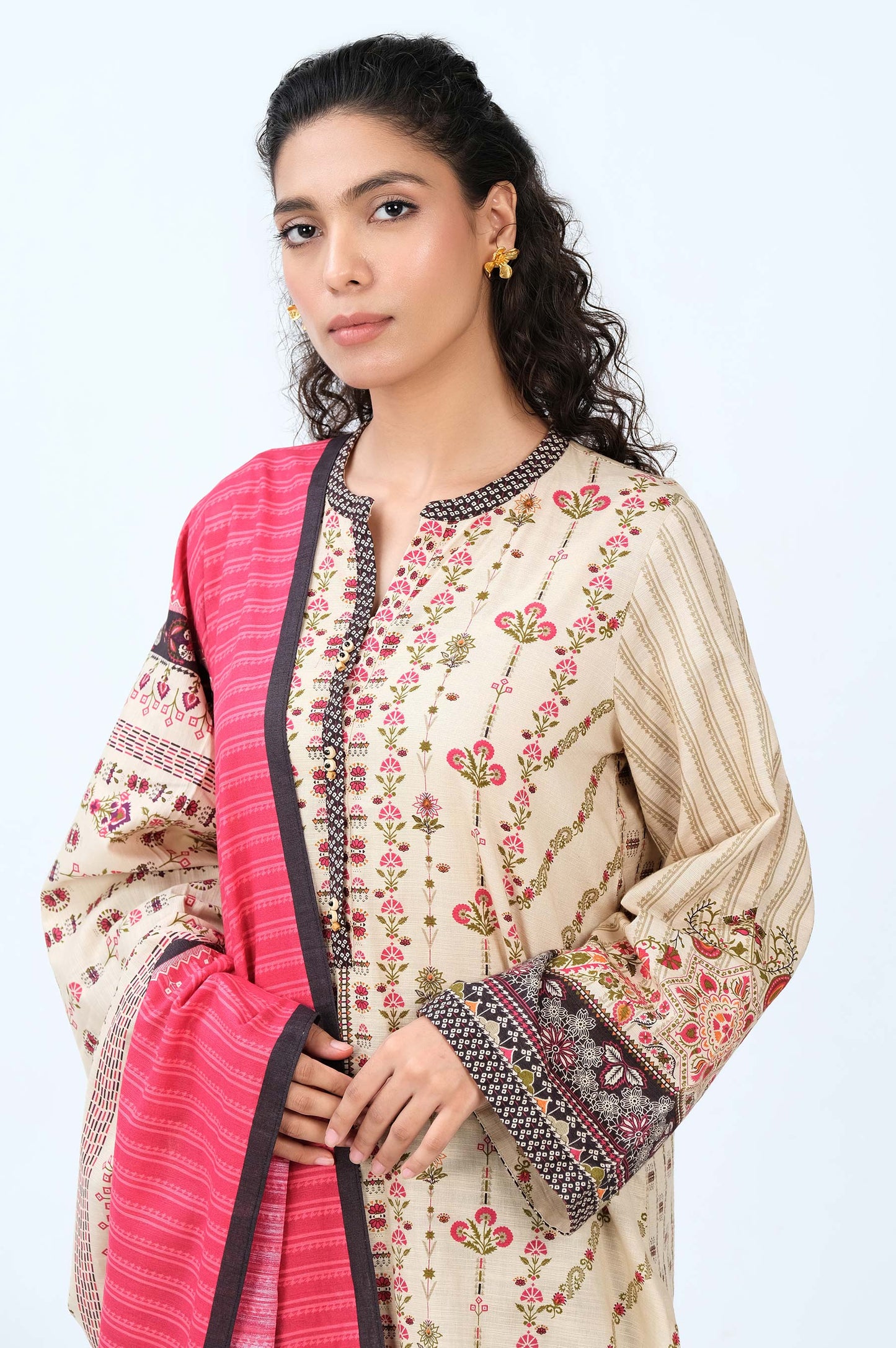 Stitched 2 Piece Printed Khaddar Suit