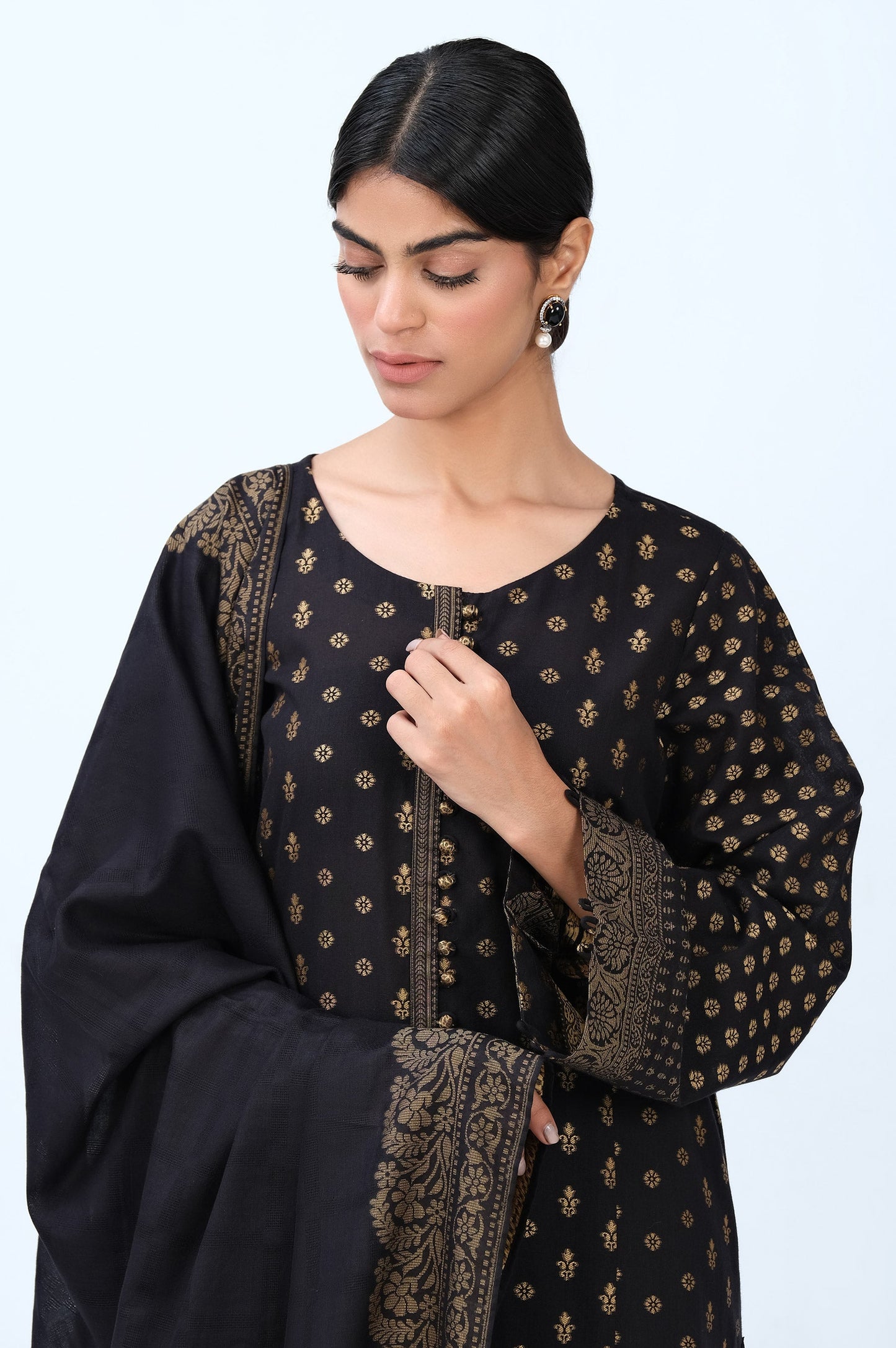 Stitched 3 Piece Yarn Dyed Jacquard Suit