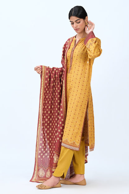 Stitched 3 Piece Printed Karandi Suit
