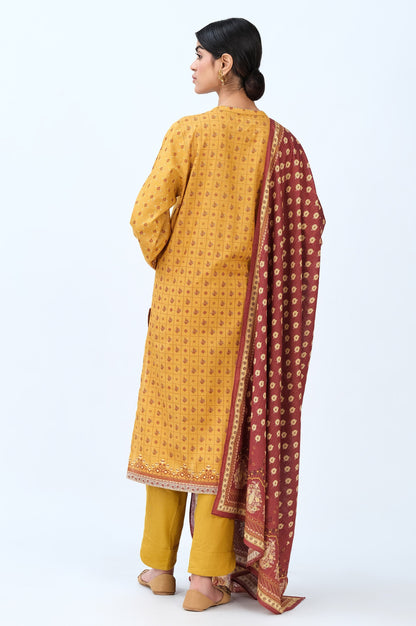 Stitched 3 Piece Printed Karandi Suit