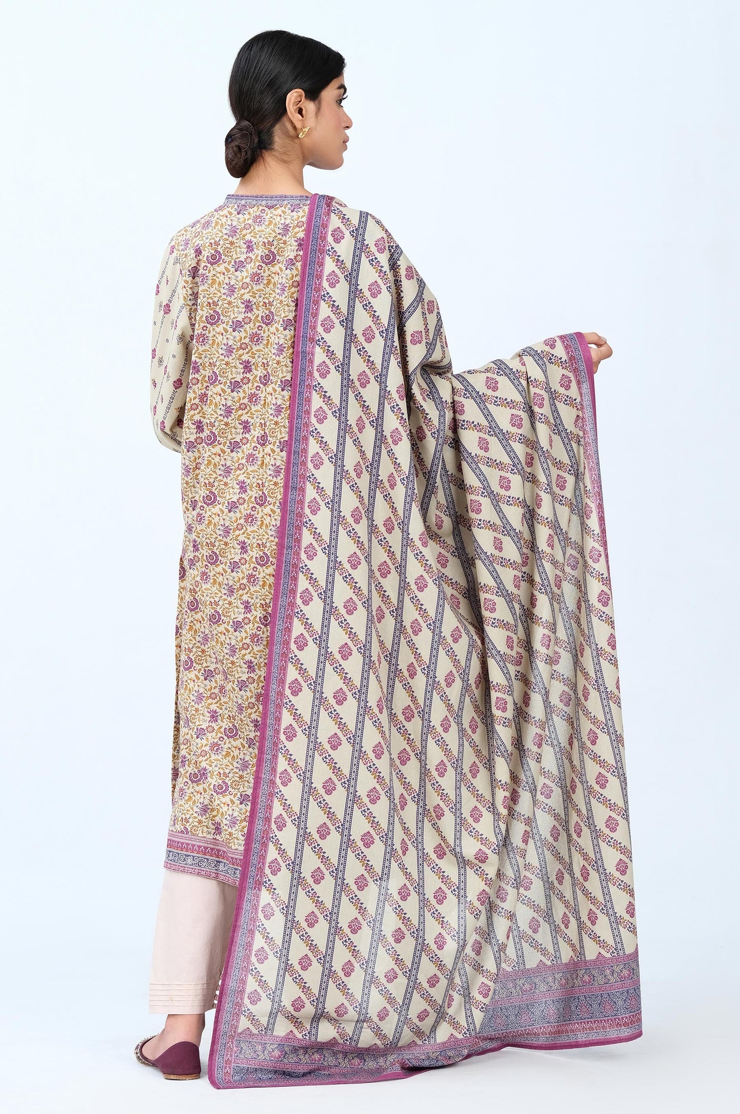 Stitched 2 Piece Printed Karandi Suit