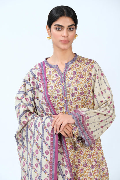 Stitched 2 Piece Printed Karandi Suit