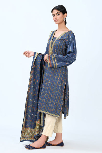 Stitched 2 Piece Printed Cottel Suit