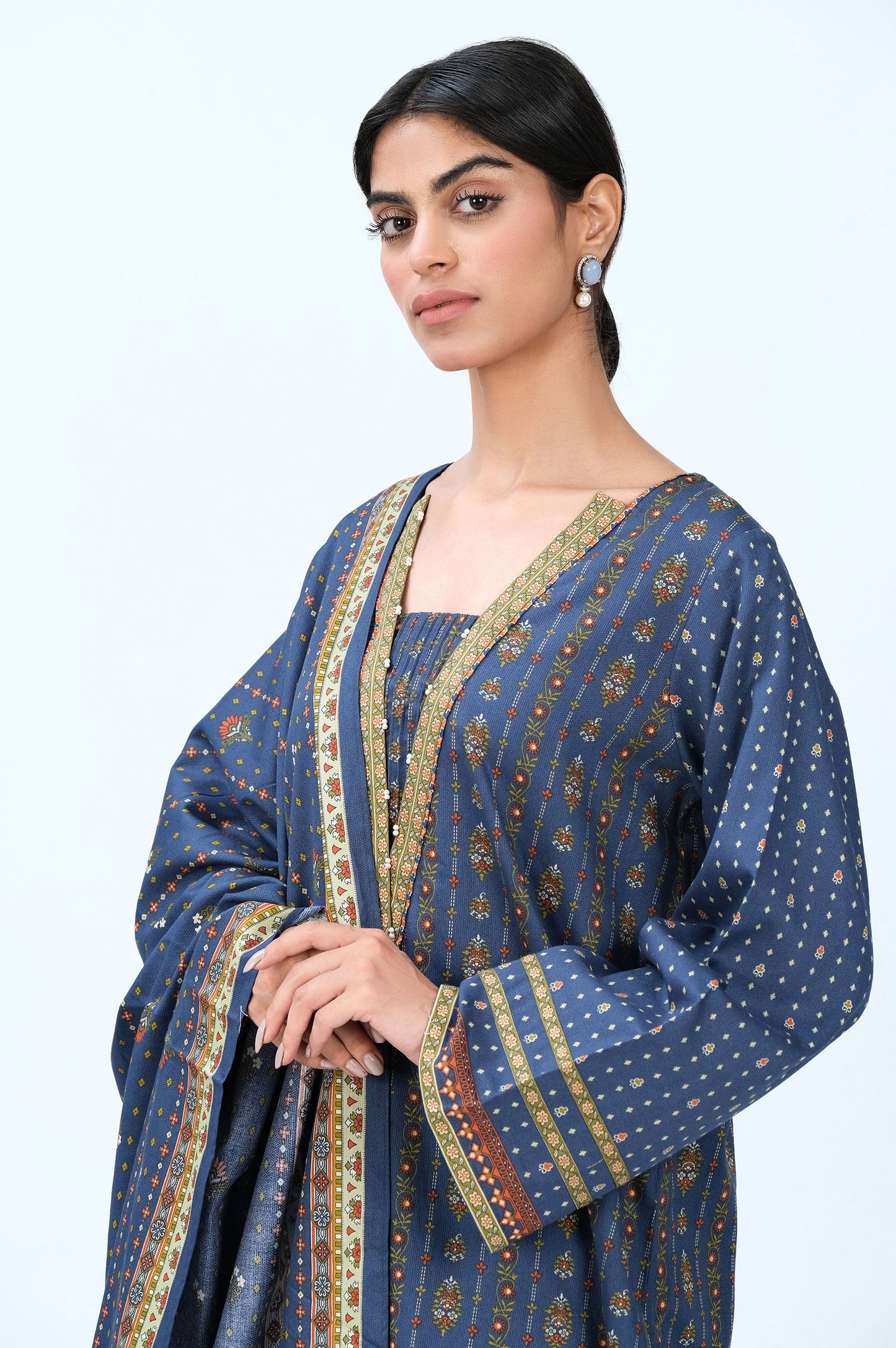 Stitched 2 Piece Printed Cottel Suit