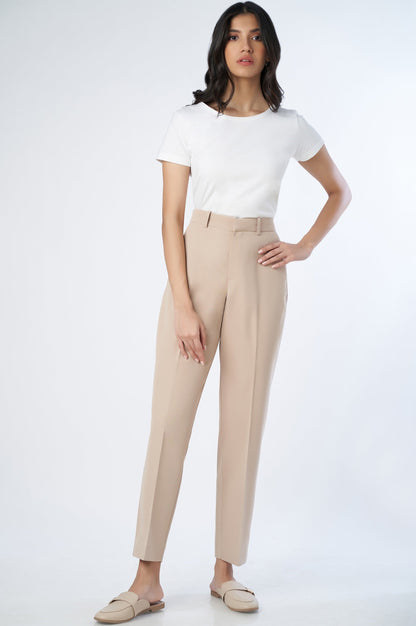 Straight Fit Formal Pants - D-Beige