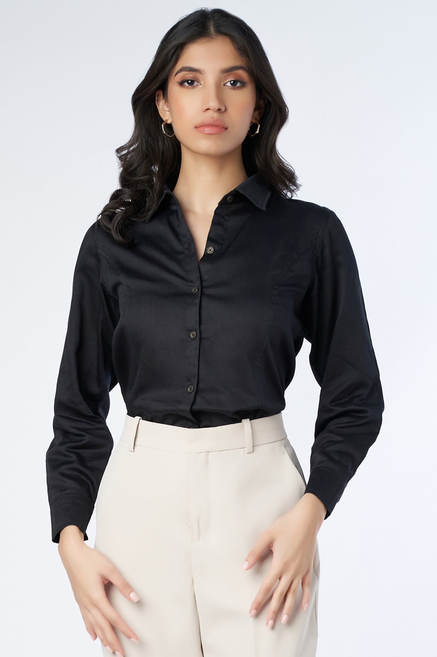 Straight Fit Formal Pants - Ivory