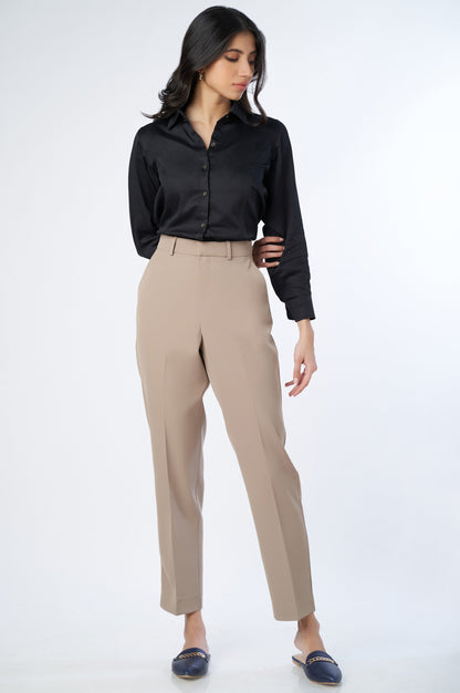 Straight Fit Formal Pants - Coffee