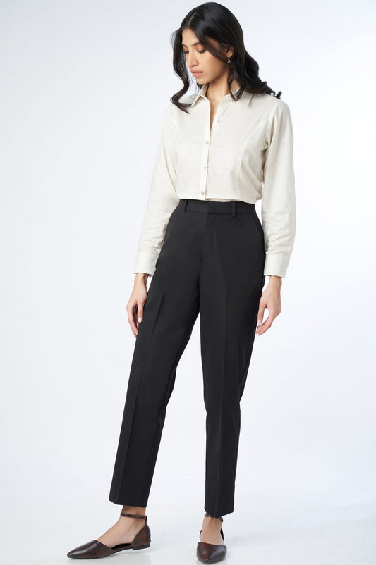 Straight Fit Formal Pants - Black
